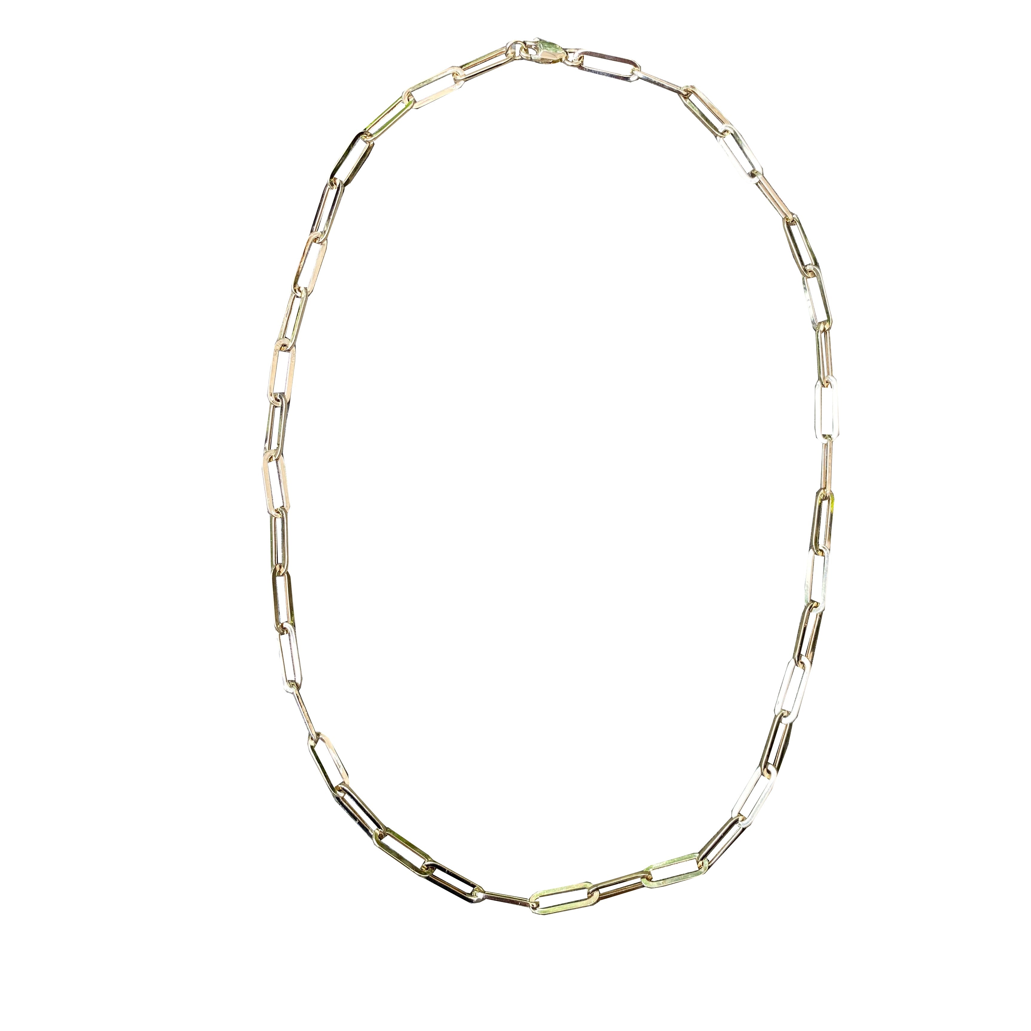 14k Yellow Gold Small Paperclip Necklace by S. Carter Designs