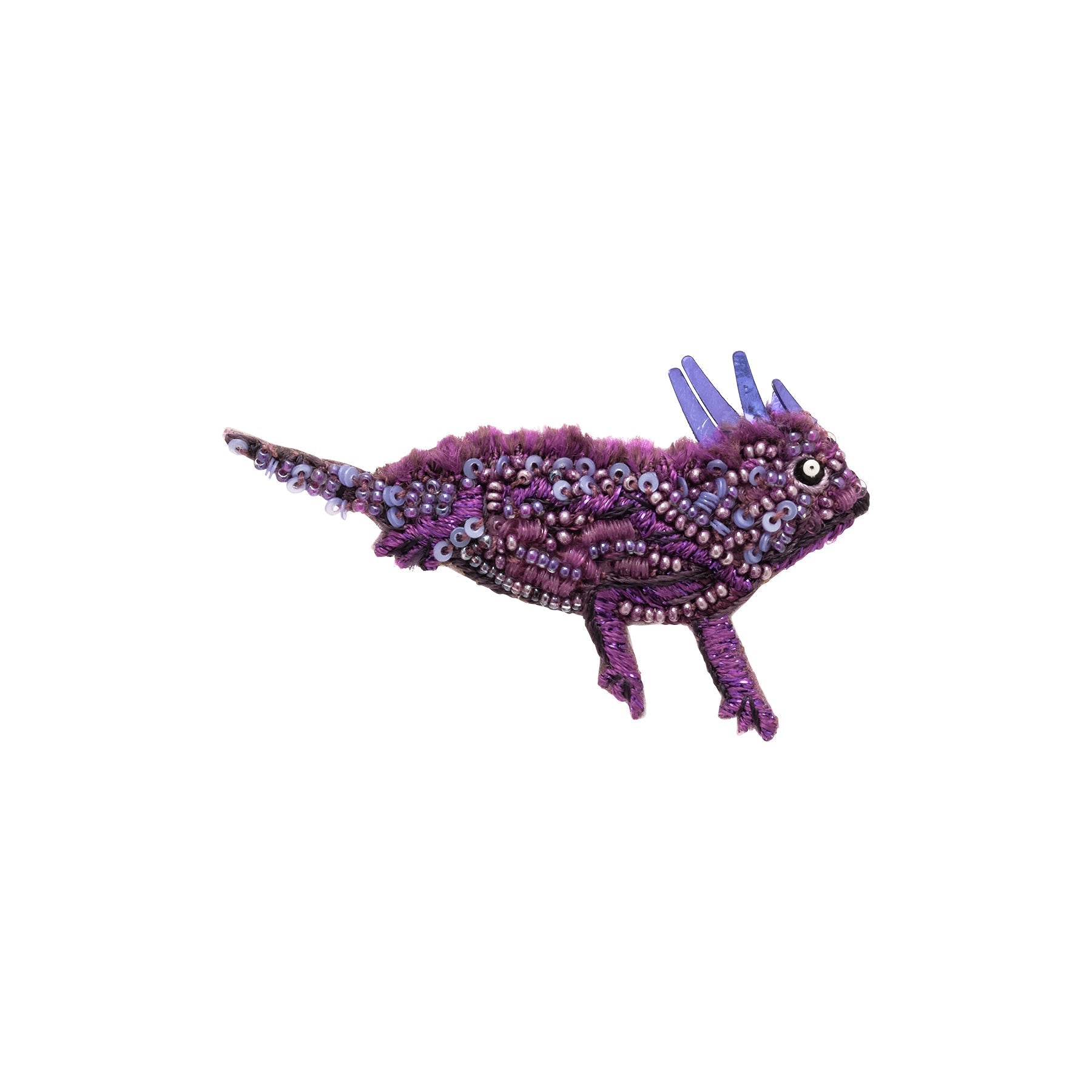 Horned Frog Brooch Purple by Mignonne Gavigan