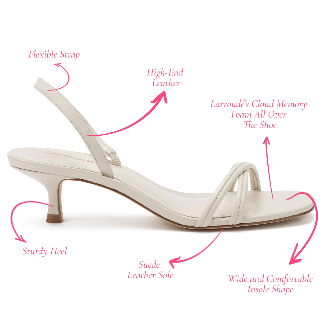 Mini Annie Sandal In Ivory Leather by Larroudé