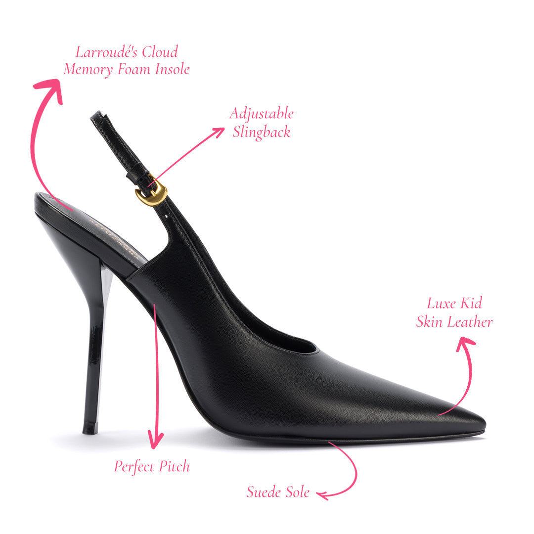 Larroudé x Altuzarra Pump In Black Leather by Larroudé