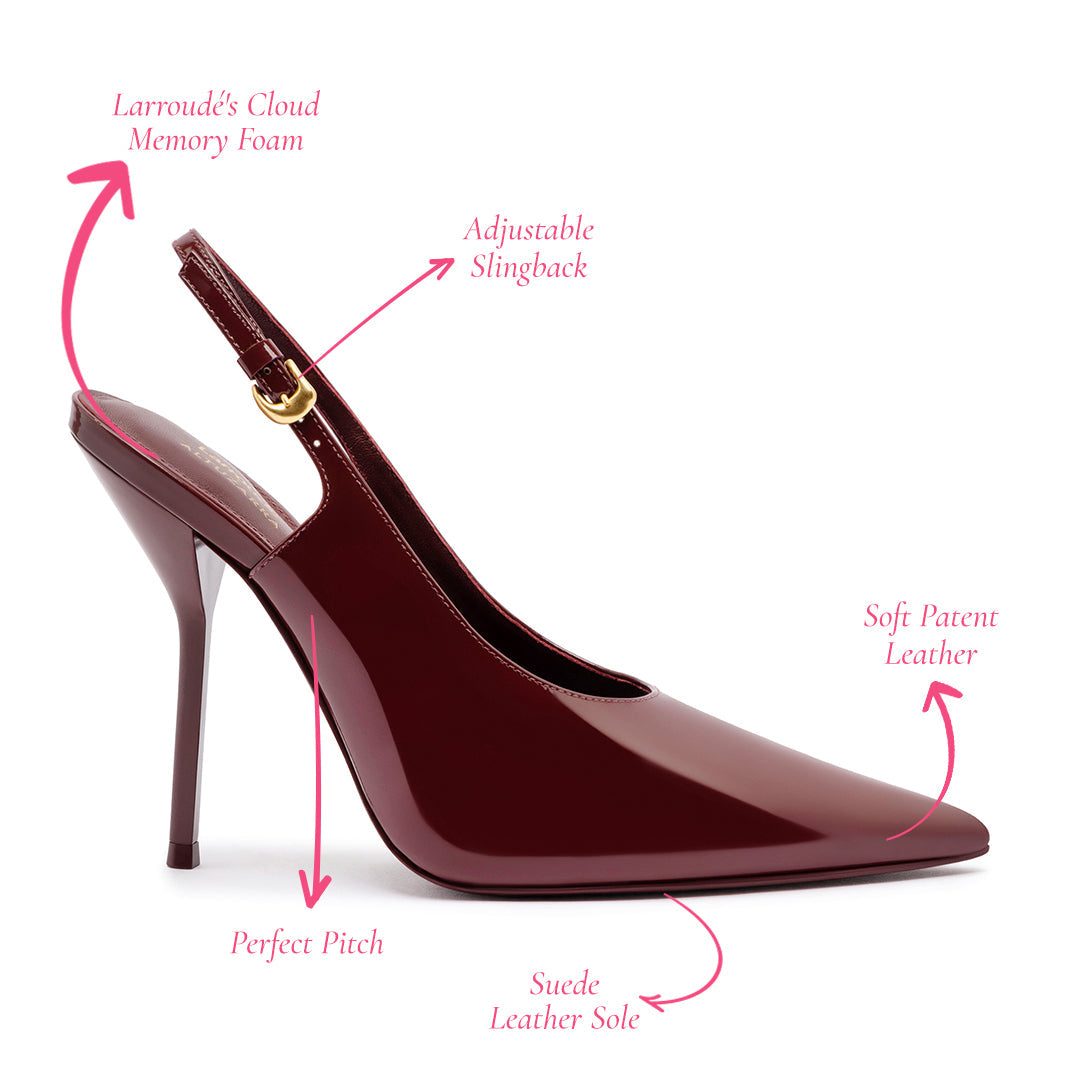 Larroudé x Altuzarra Pump In Burgundy Patent Leather by Larroudé