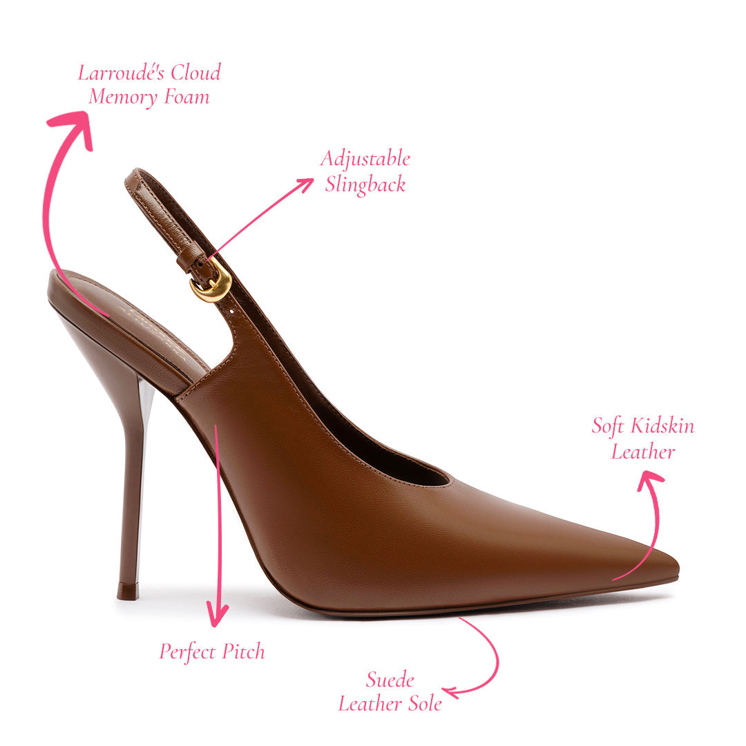 Larroudé x Altuzarra Pump In Burnt Umber Leather by Larroudé