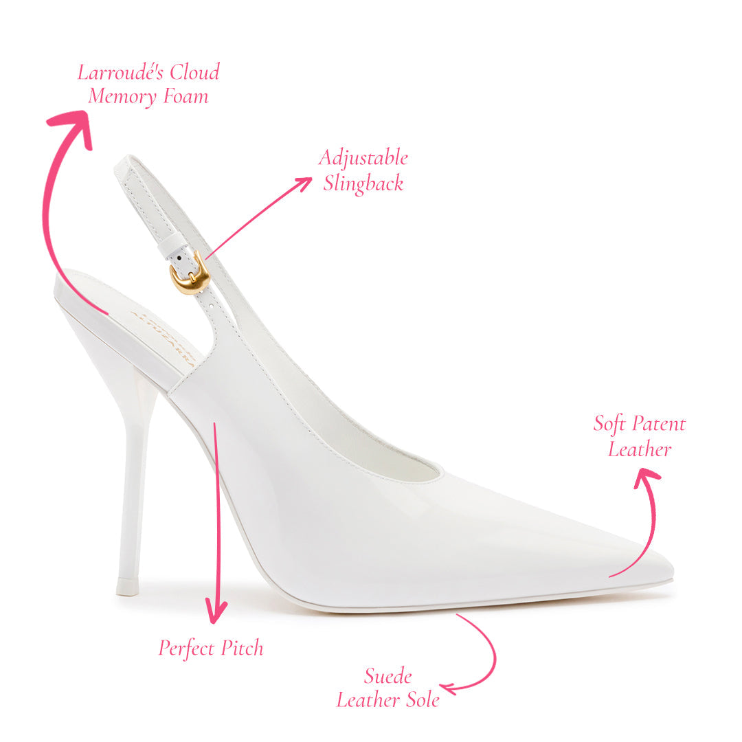 Larroudé x Altuzarra Pump In White Patent Leather by Larroudé