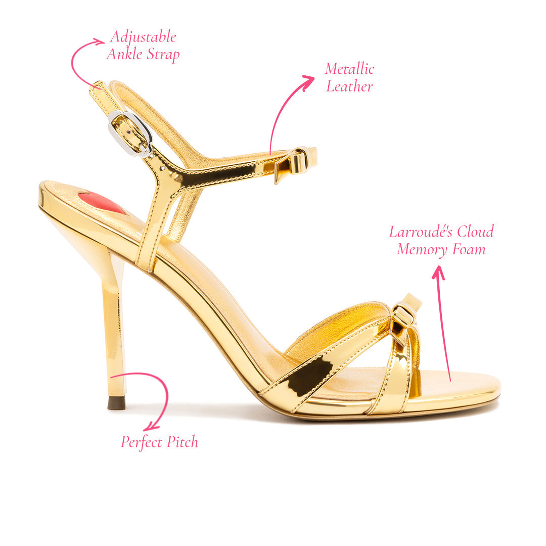 Brooks Sandal In Gold Specchio by Larroudé