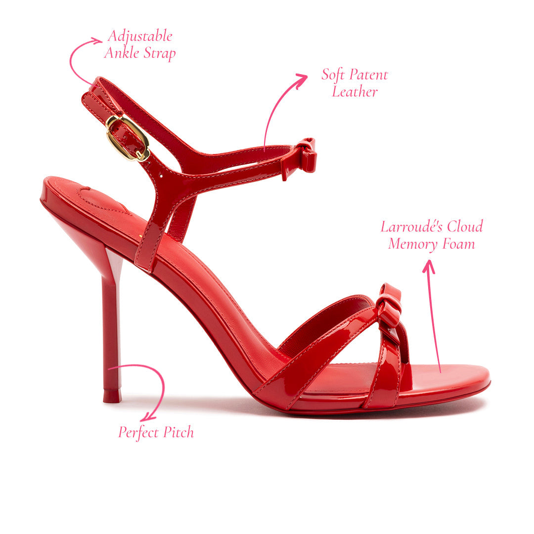 Brooks Sandal In Scarlet Patent Leather by Larroudé