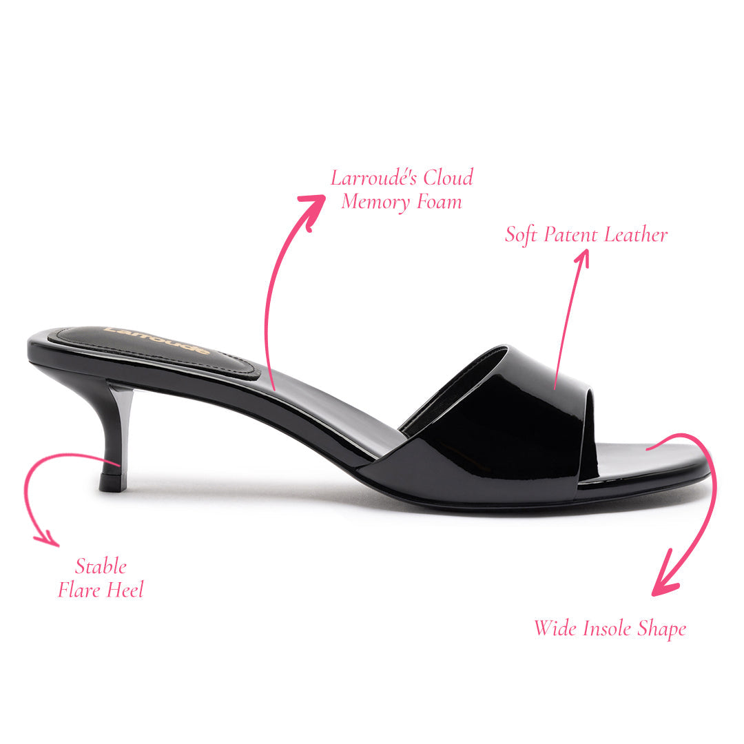 Greta Mule In Black Patent Leather by Larroudé