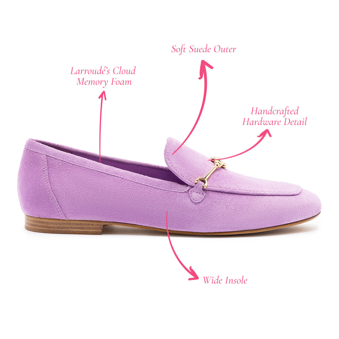 Katherine Loafer In Lilac Suede by Larroudé