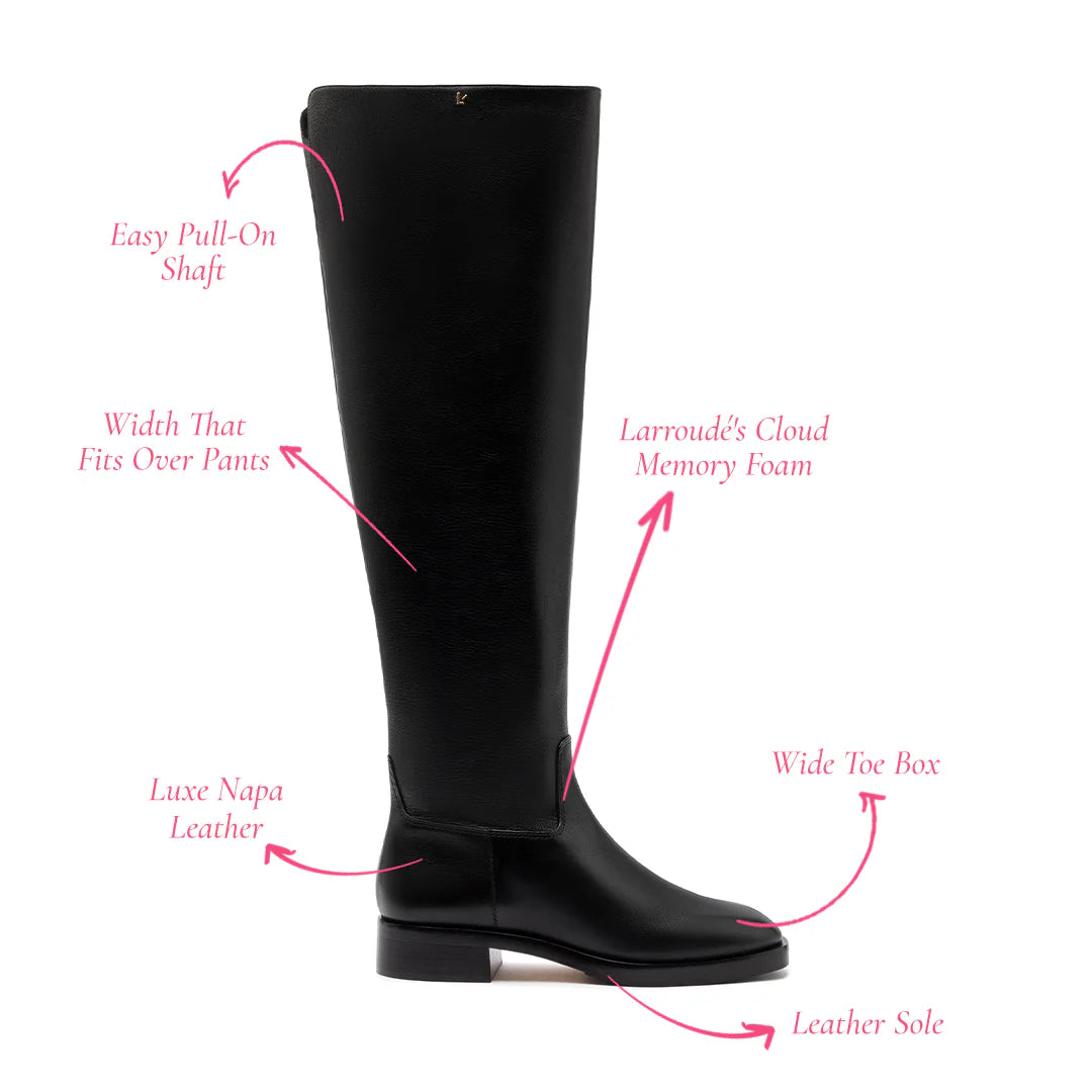 Anne Hi Boot In Black Leather by Larroudé