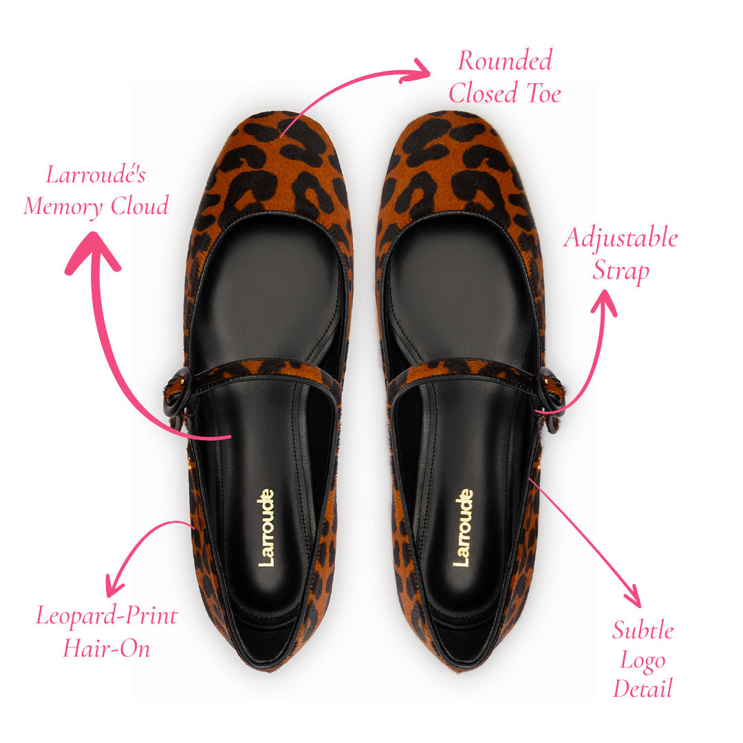 Blair Ballet Flat In Leopard Print Calf Hair by Larroudé