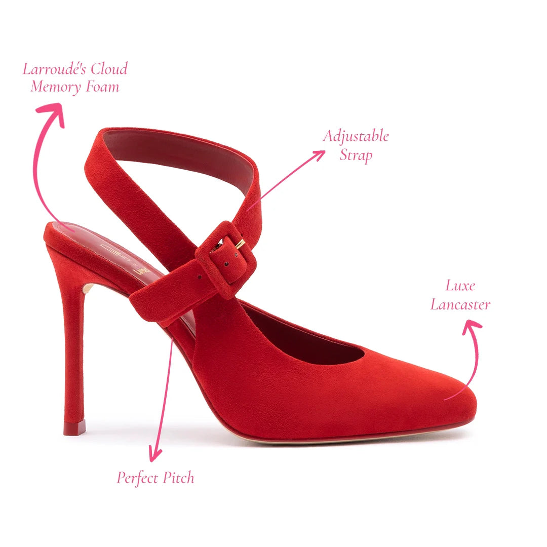 Deena By Larroudé Pump In Red Suede by Larroudé