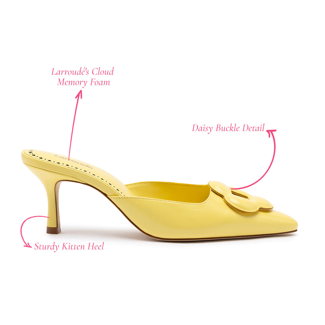 Flora Pump In Lemonade Leather by Larroudé