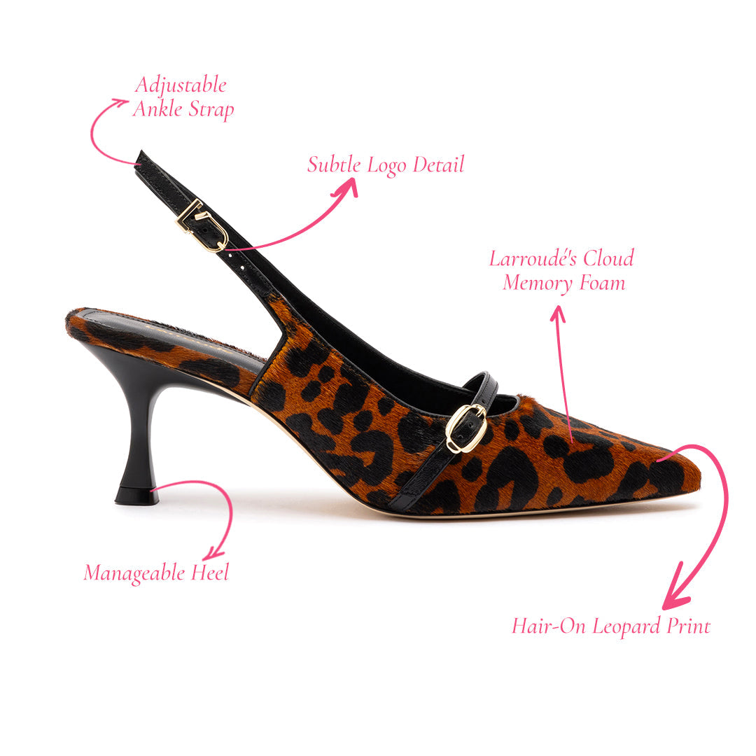 Ines Pump In Leopard Print Calf Hair by Larroudé