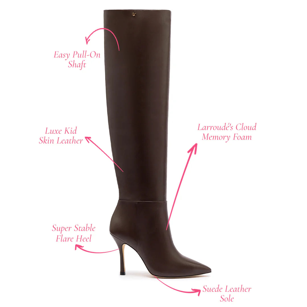 Kate Hi Boot In Brown Leather by Larroudé