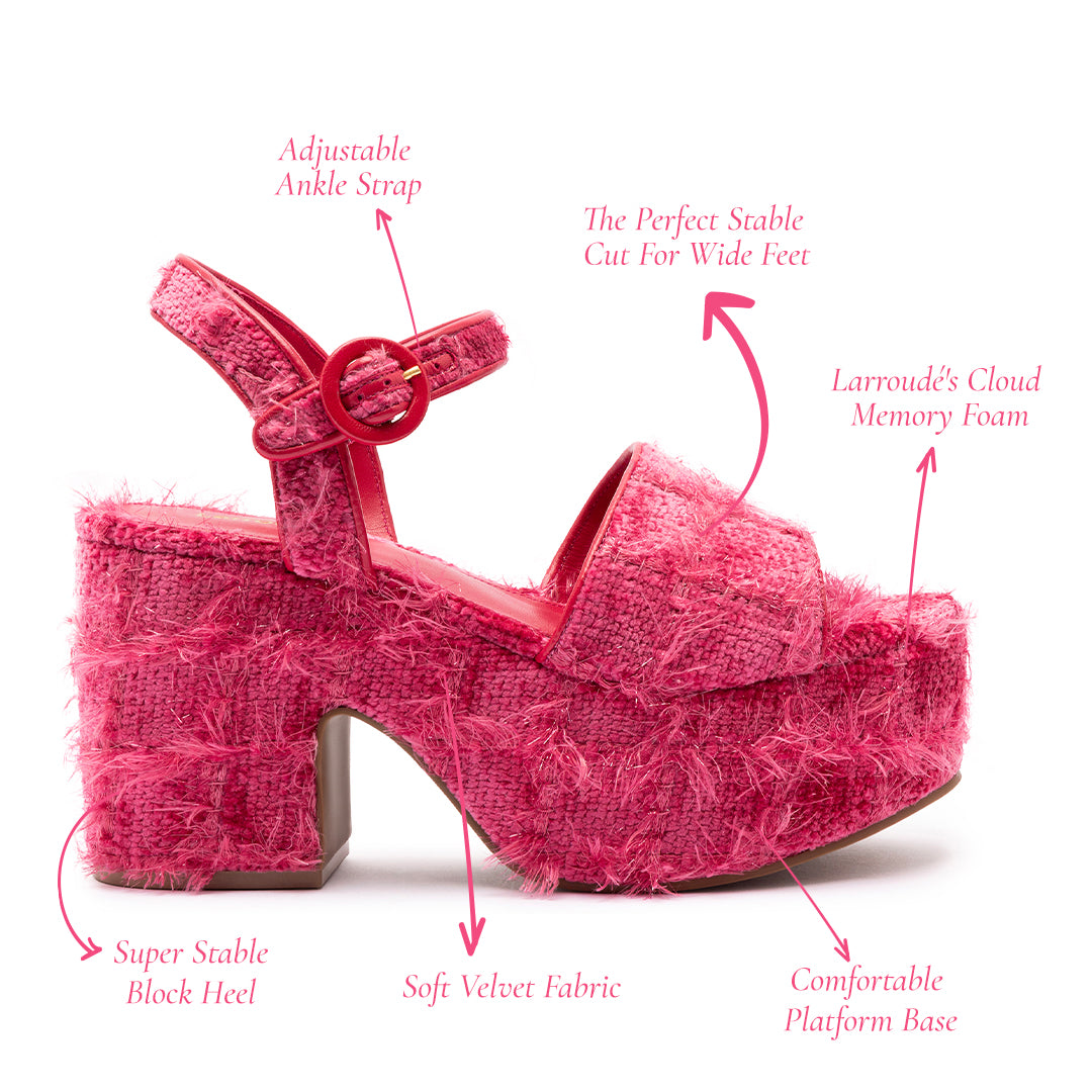 Miso Sandal In Rose Agami Velvet by Larroudé