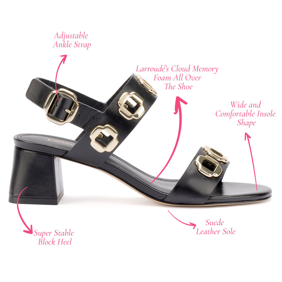 Milan Sandal In Black Leather by Larroudé