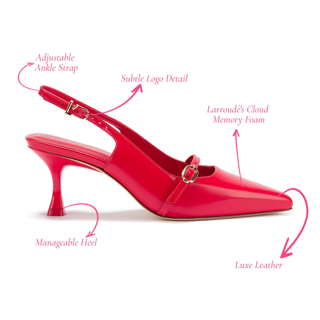 Ines Pump In Scarlet Leather by Larroudé