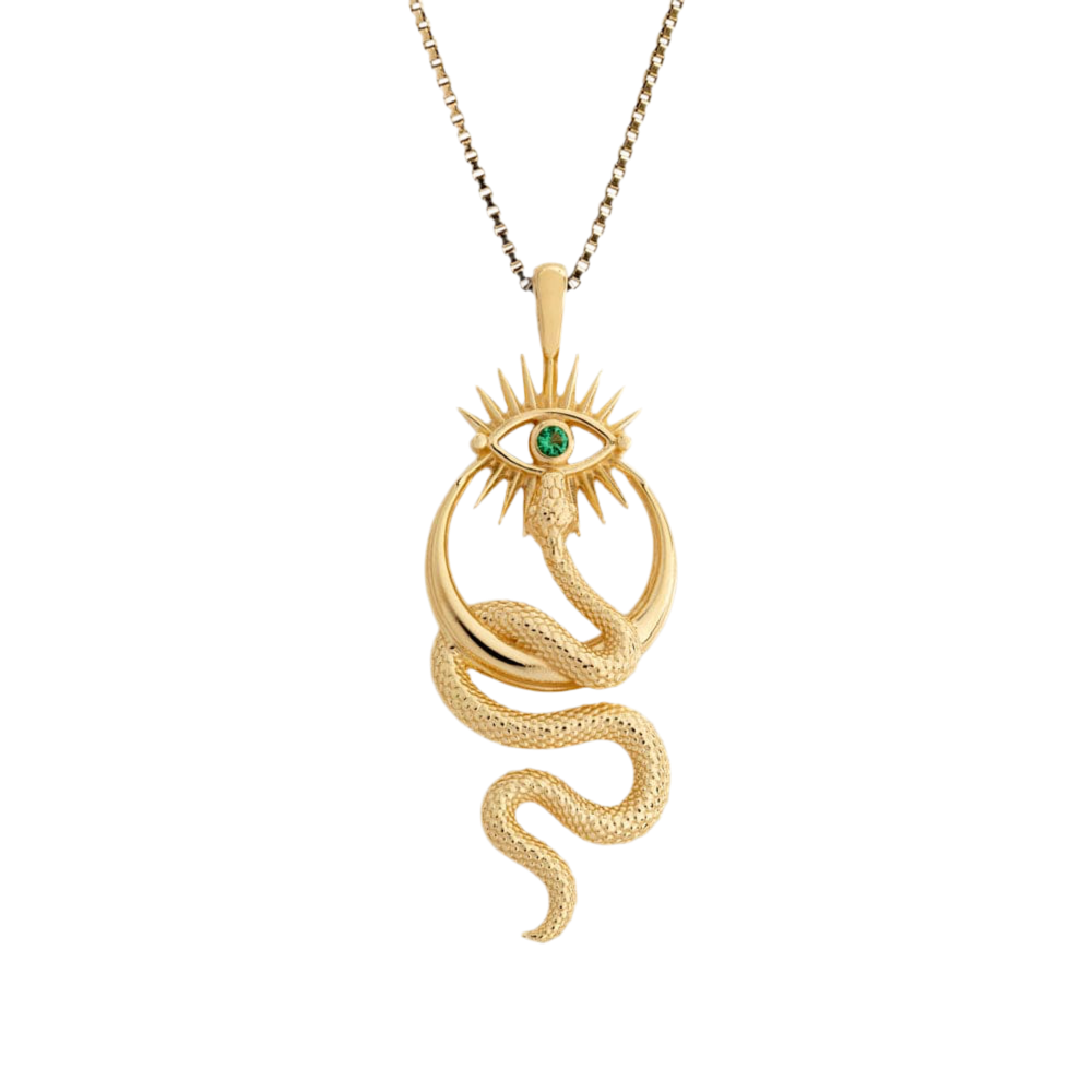 Crescent Snake Eye Necklace by Awe Inspired