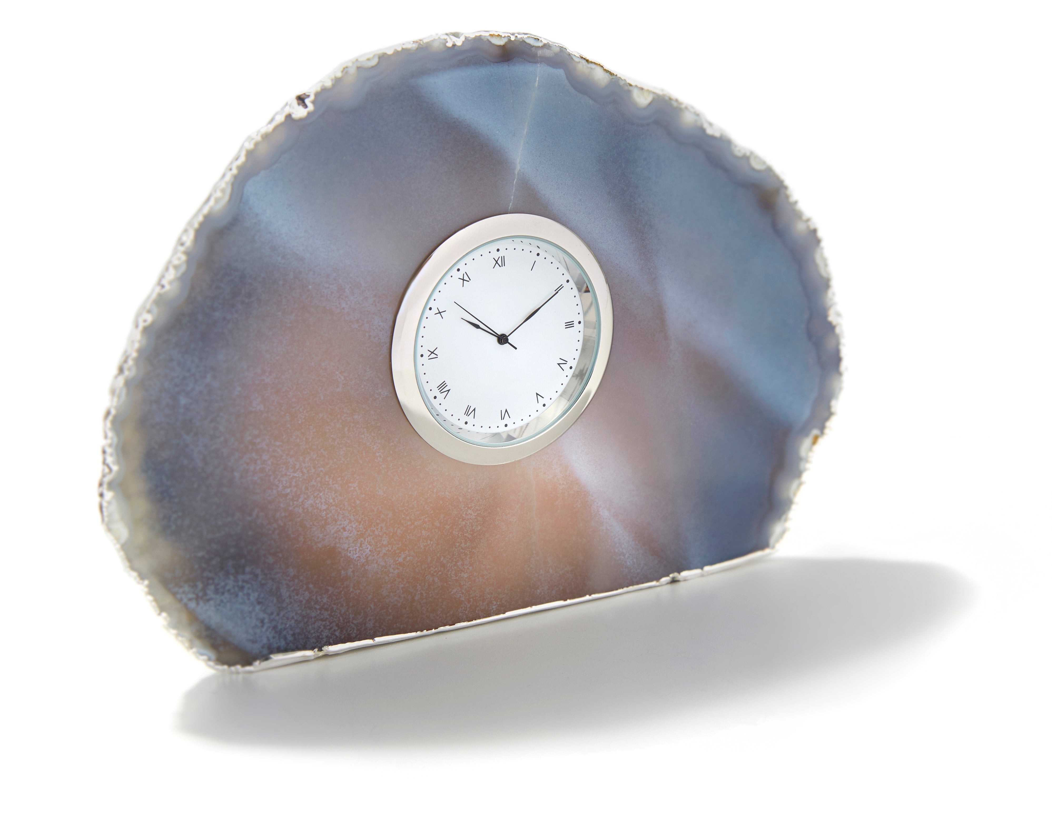 Tempo Clock, Agate & Silver by ANNA New York