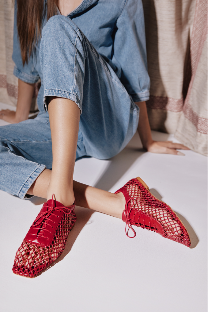 Antonia Red Mesh by Andrea Gomez