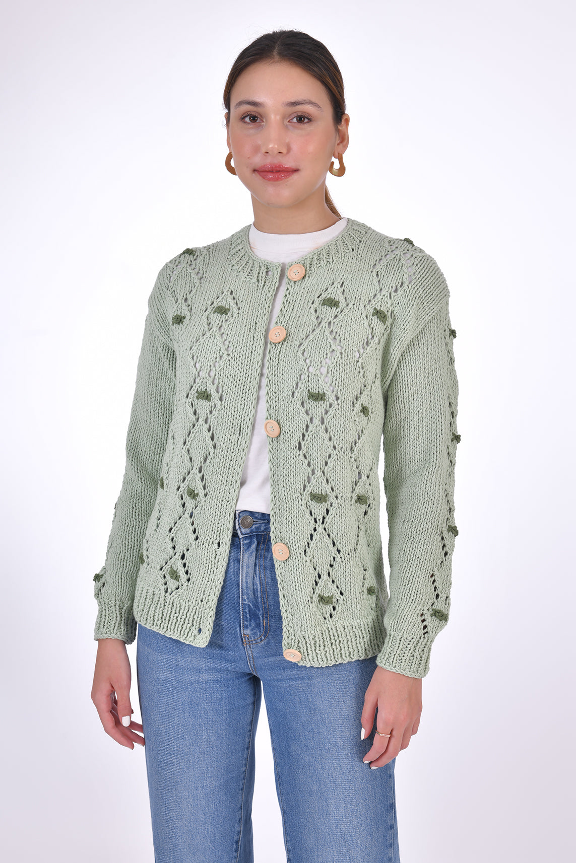 AVA Cotton Button Front Cardigan by Fanm Mon