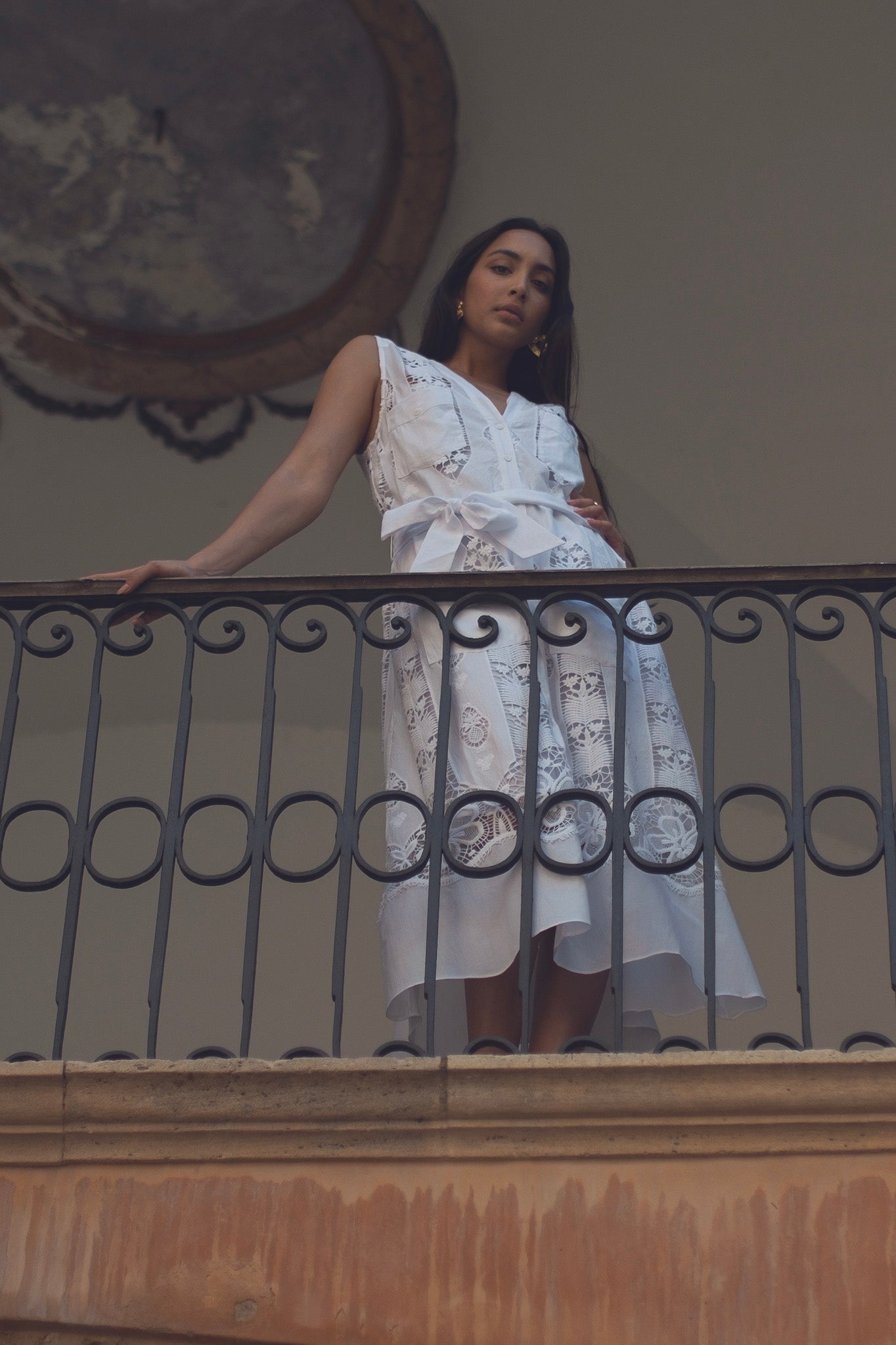 Alexia Tropical Cotton Embroidery Dress - Pure White by Miguelina