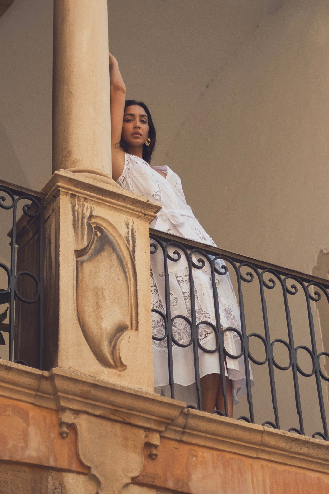 Alexia Tropical Cotton Embroidery Dress - Pure White by Miguelina