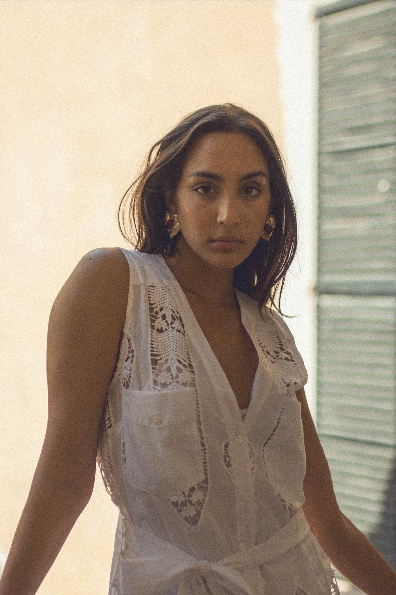 Alexia Tropical Cotton Embroidery Dress - Pure White by Miguelina