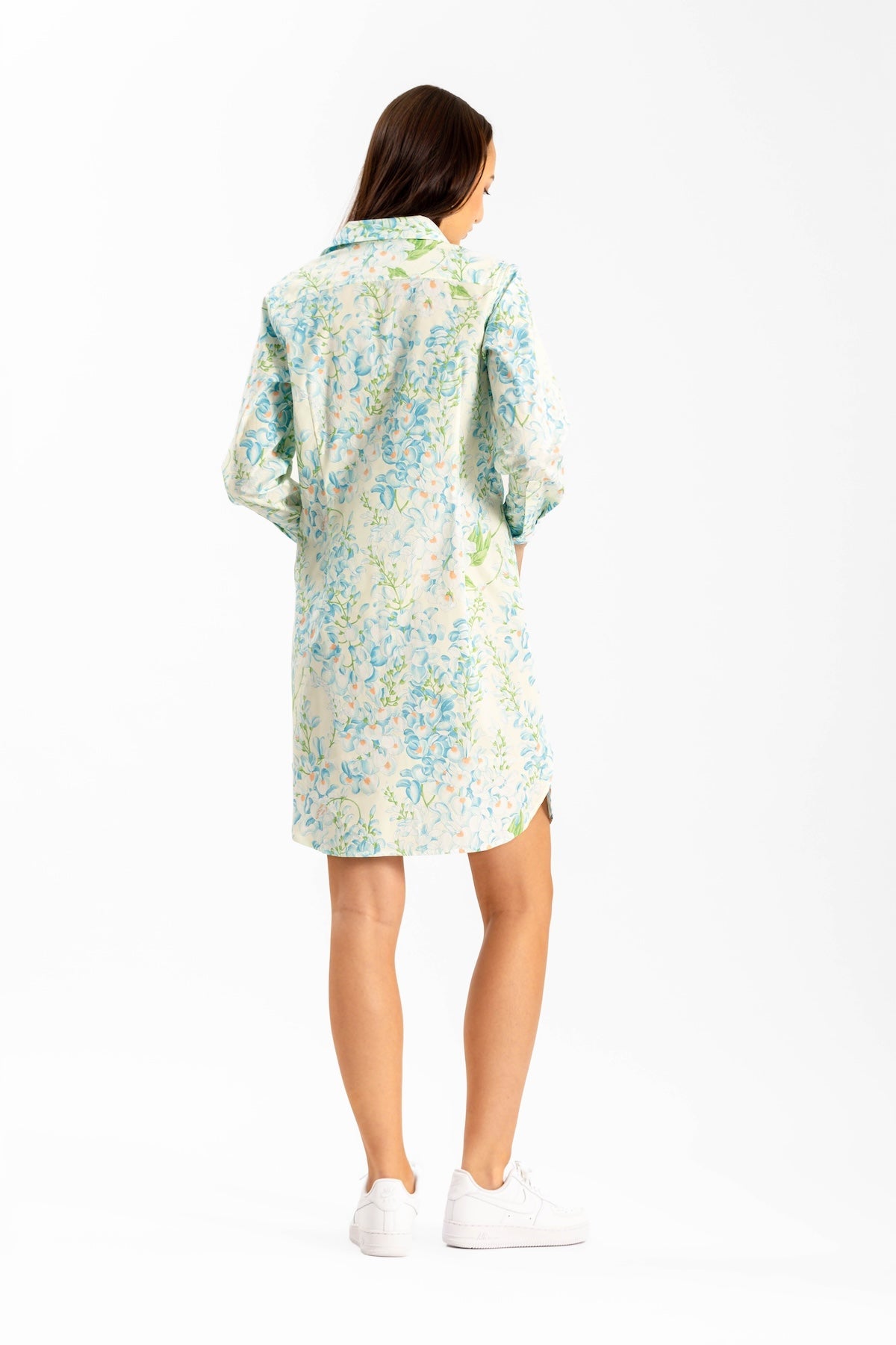 Amory Blue Wisteria Floral Shirt Dress by Casey Marks