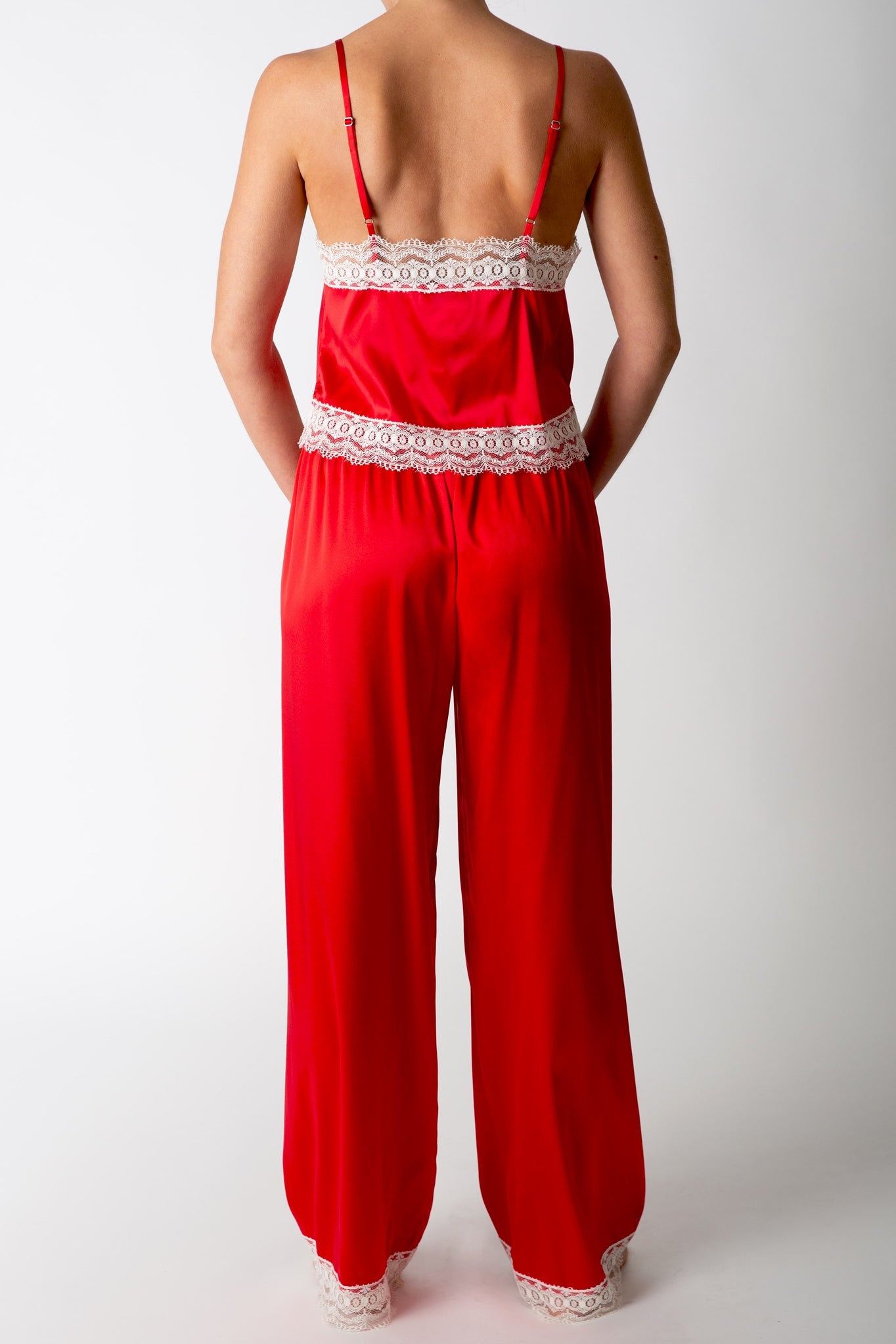 Diana Silk Pajama Pant - Red by Miguelina