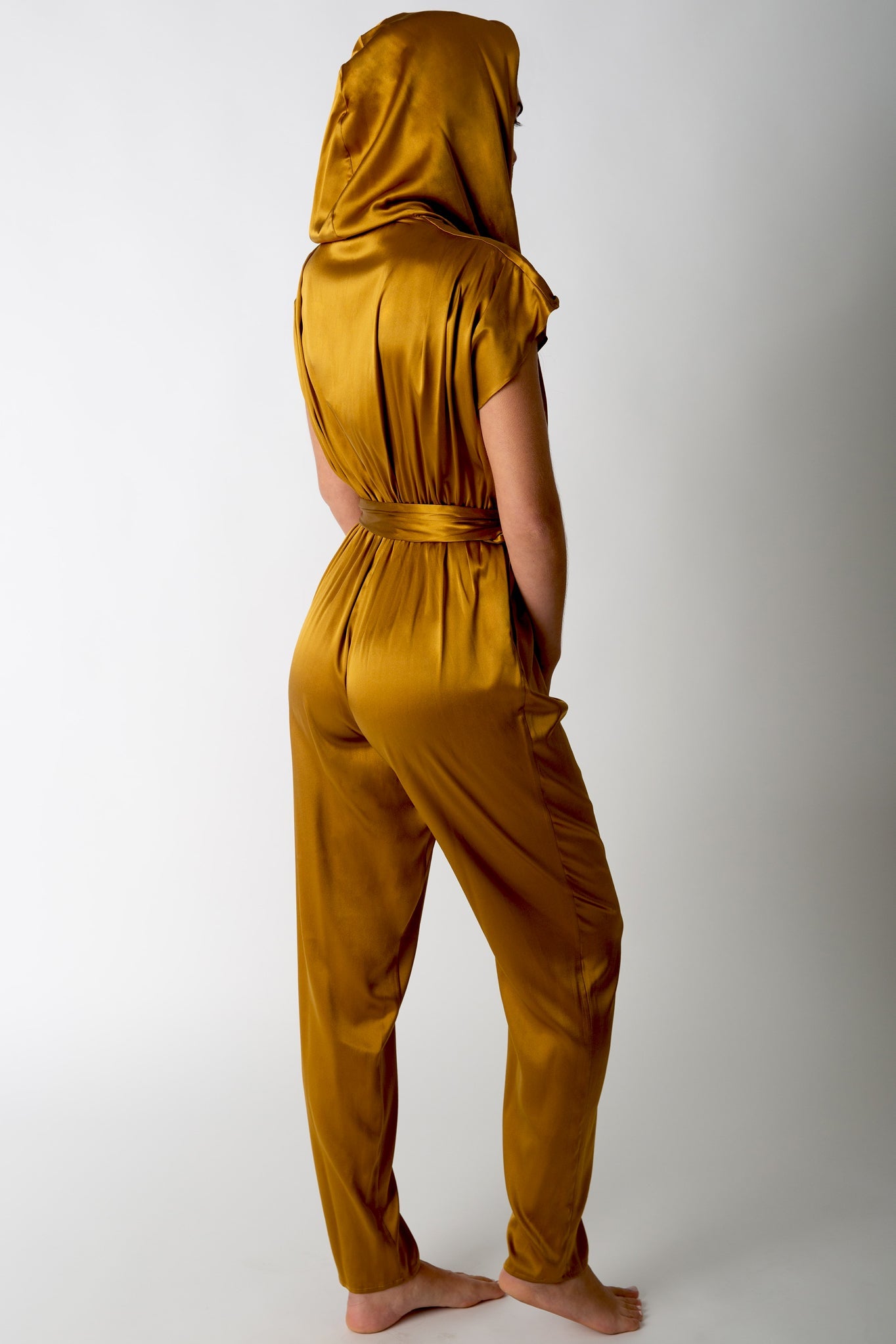 Gigi Silk Jumpsuit - Gold by Miguelina