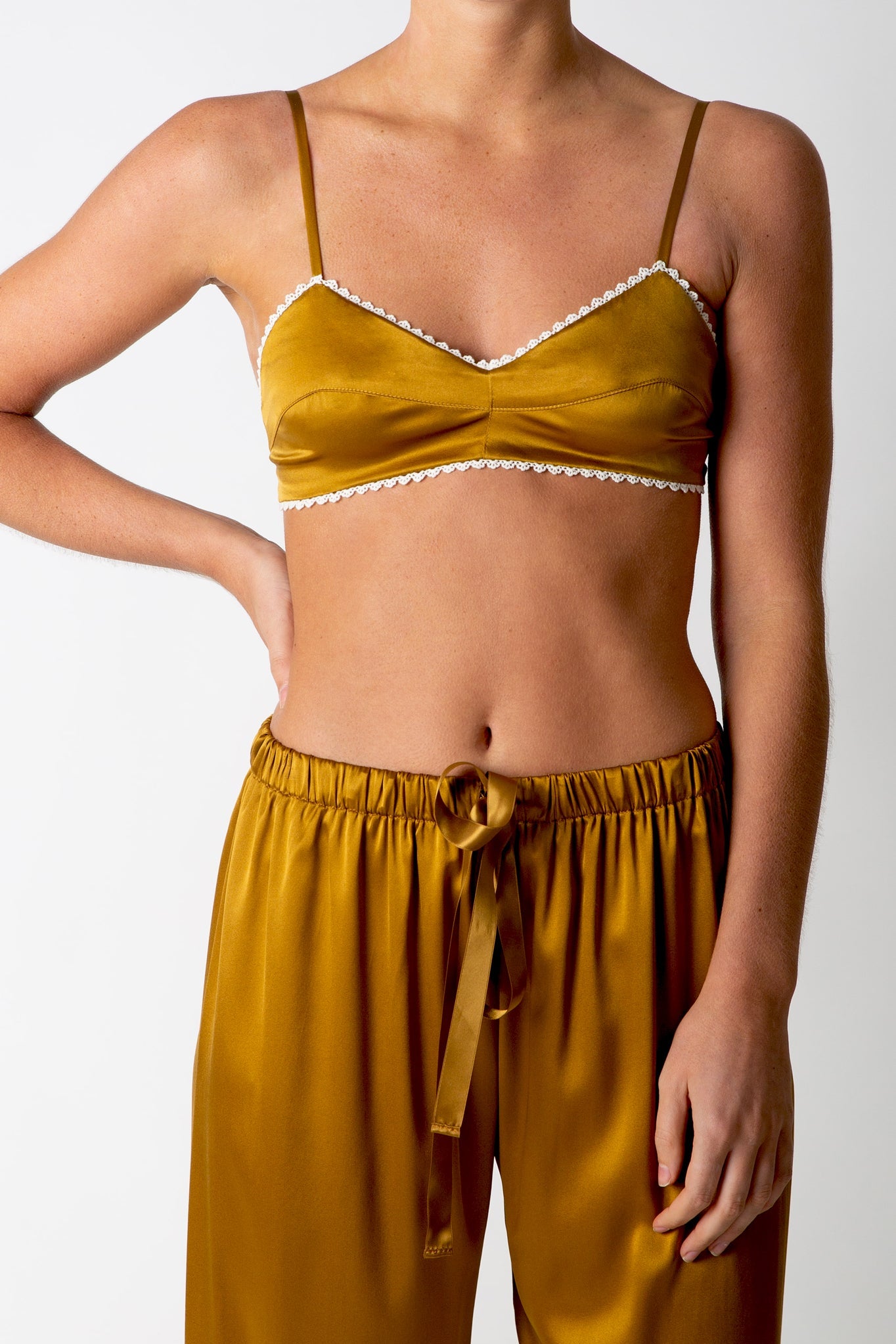 Silk Bralette - Gold by Miguelina
