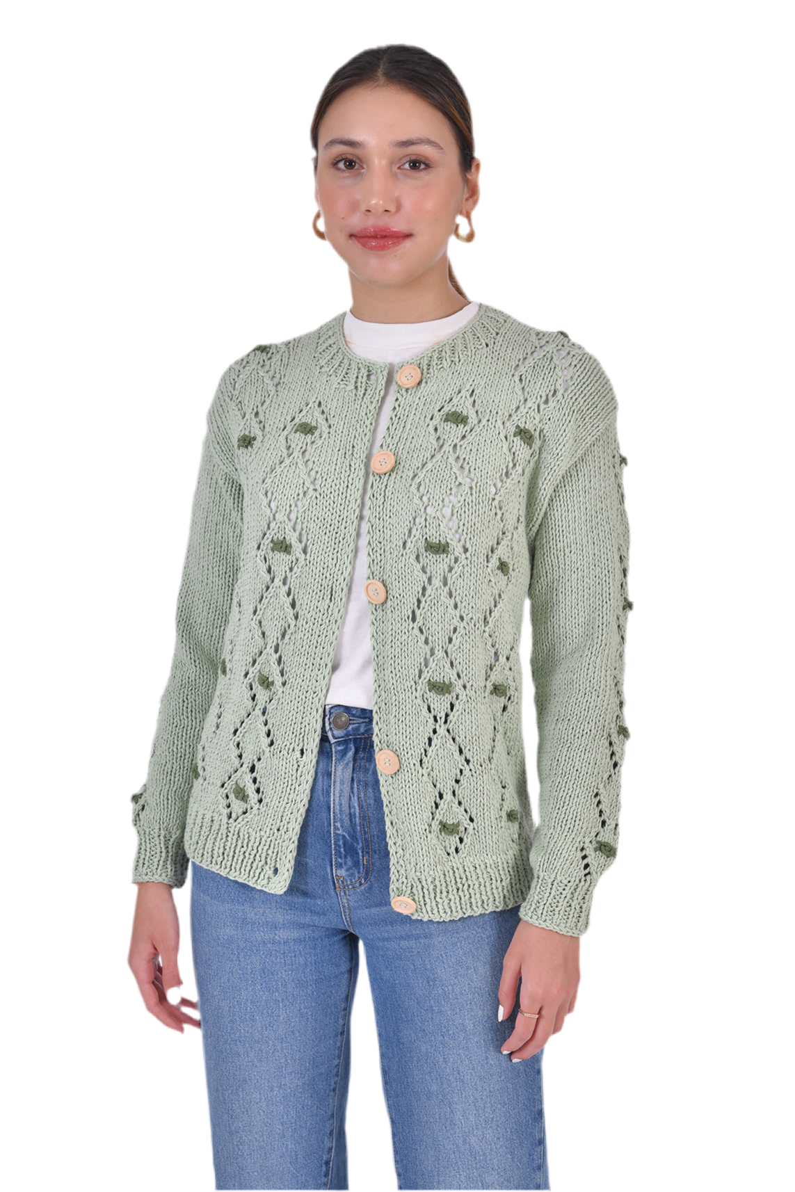 AVA Cotton Button Front Cardigan by Fanm Mon