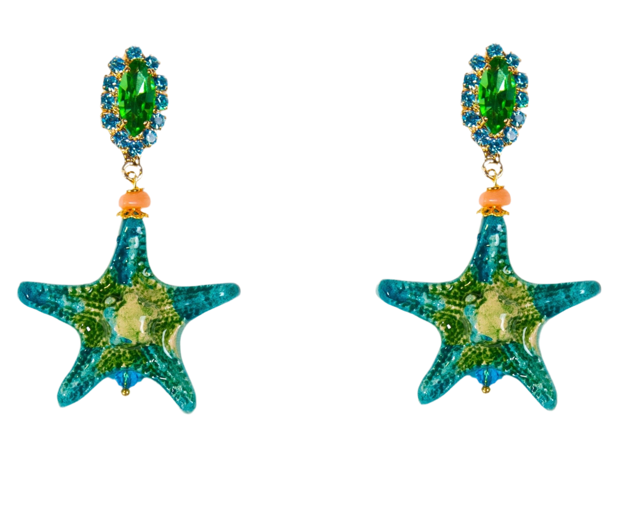 Starfish Long Ceramic Earrings by Cashfana