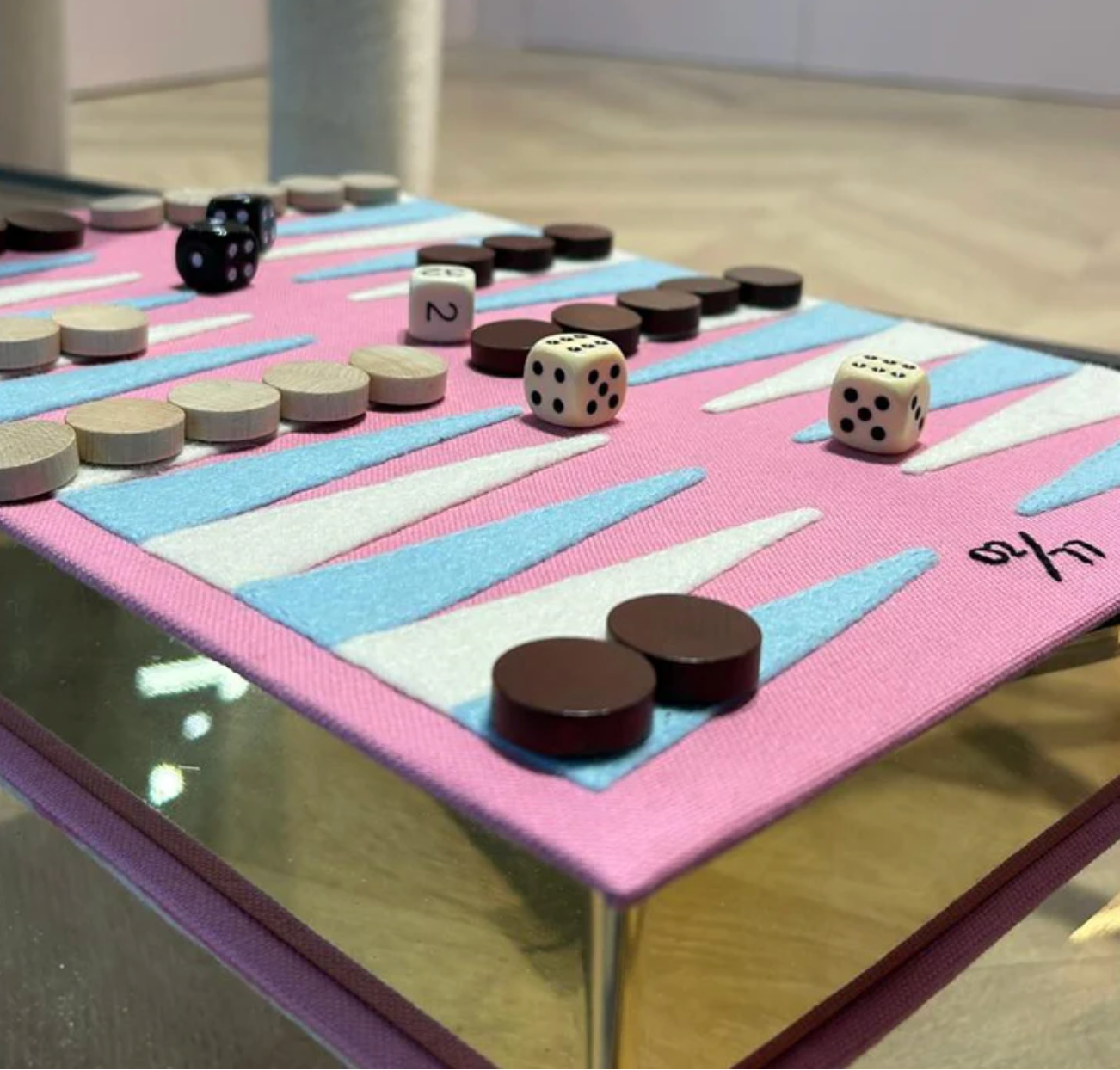 Pink Backgammon Giant Board Game Book Clutch by Olympia Le Tan