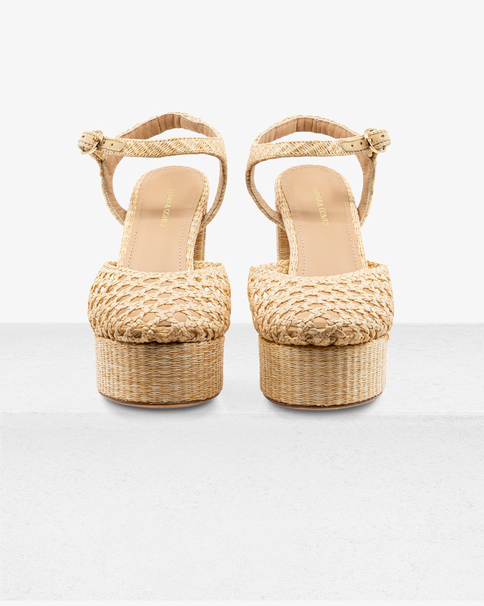 Beatriz Natural Raffia Platform by Andrea Gomez