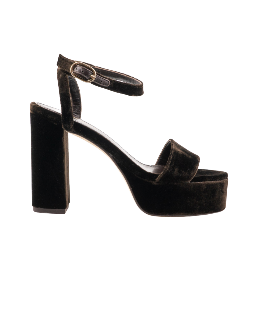 Becka Chocolate Velvet Platform by Andrea Gomez