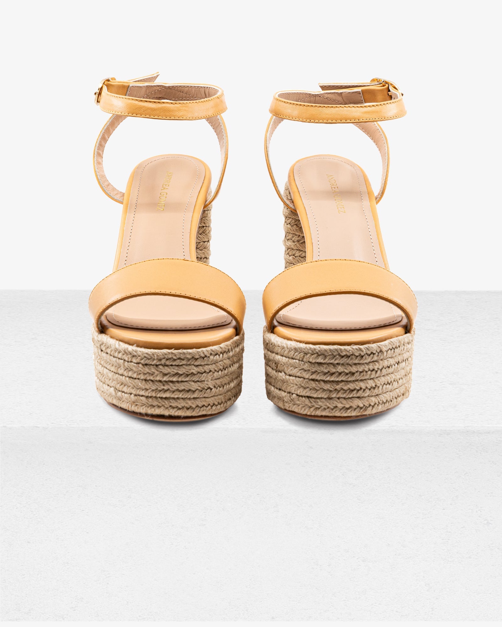 Becka Camel Leather Platform by Andrea Gomez