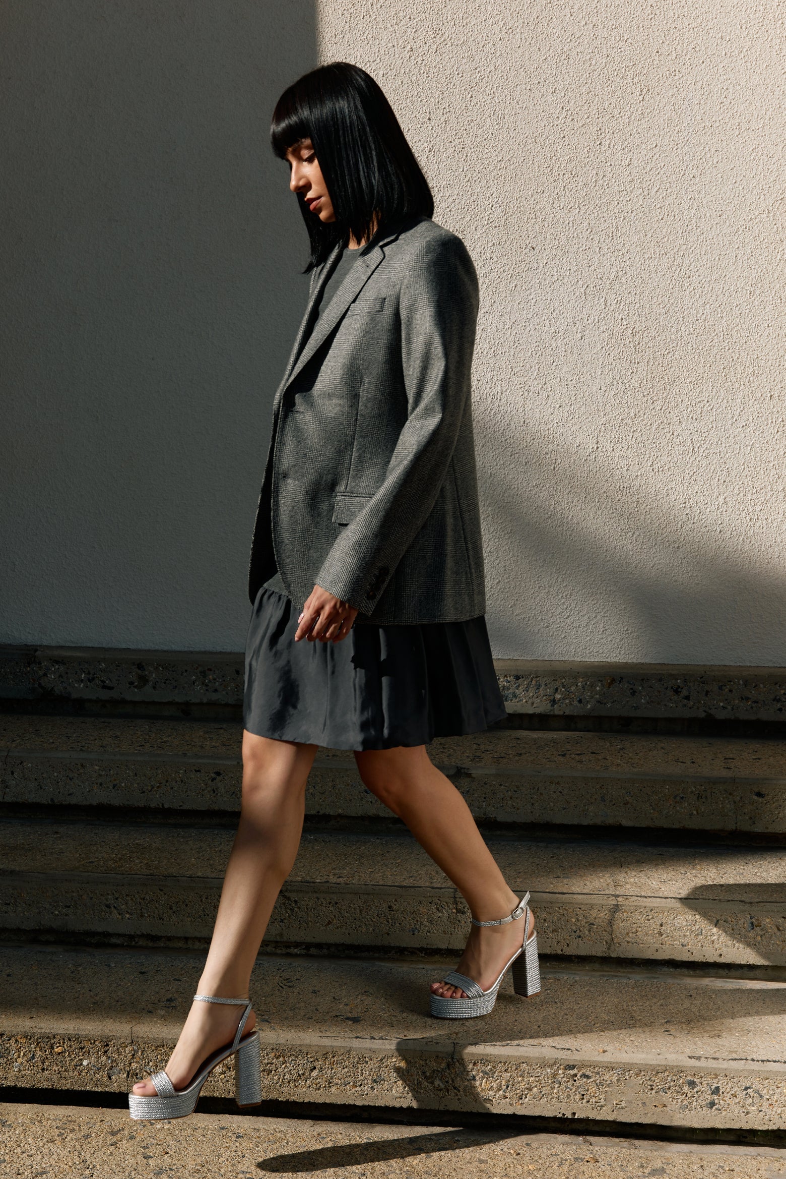 Becka Silver Raffia Platform by Andrea Gomez