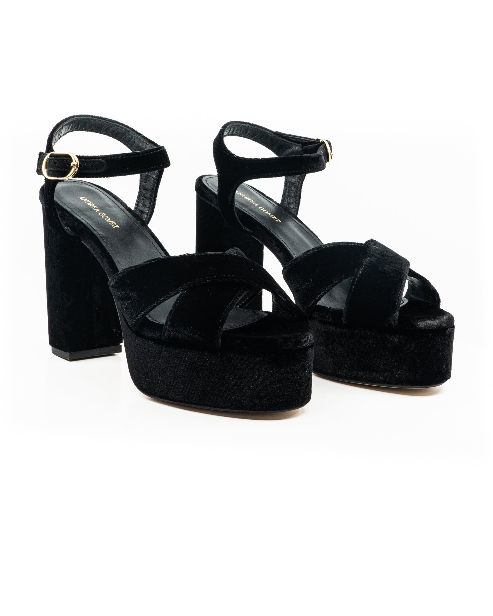 Bella Black Velvet Platform by Andrea Gomez