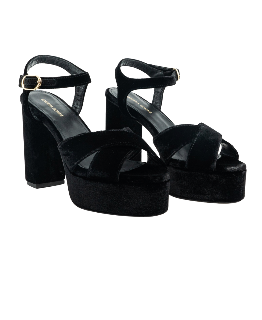 Bella Black Velvet Platform by Andrea Gomez