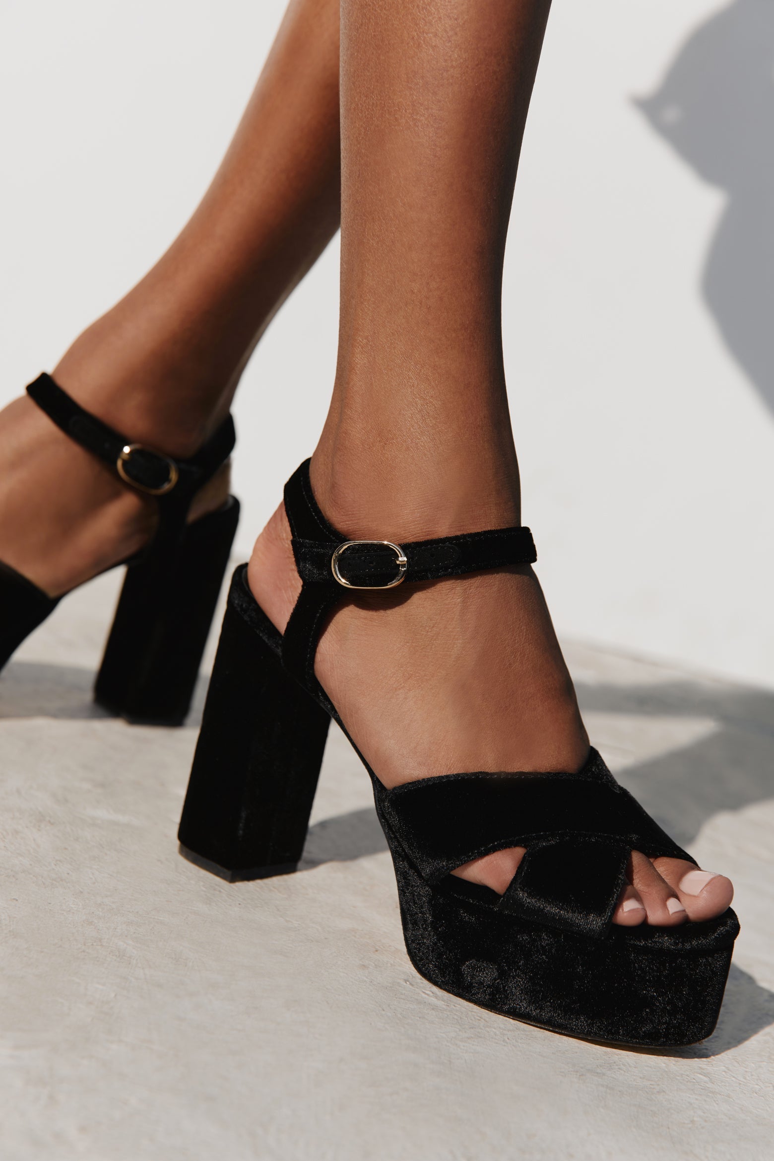 Bella Black Velvet Platform by Andrea Gomez