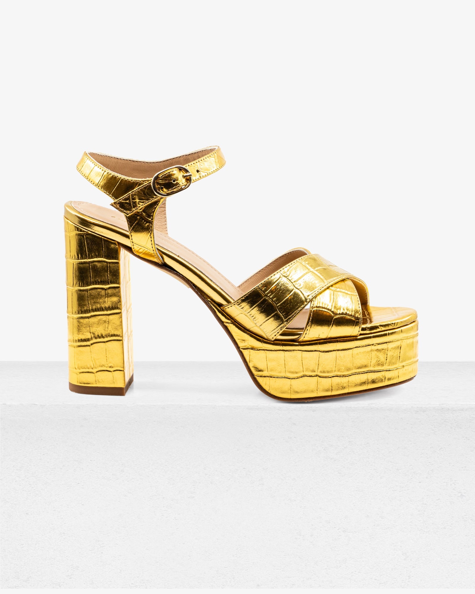 Bella Gold Faux Croc Leather by Andrea Gomez