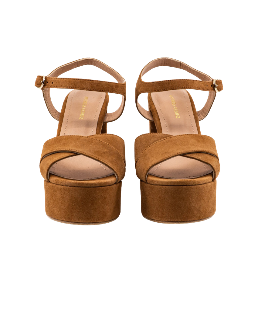 Bella Camel Suede Platform by Andrea Gomez