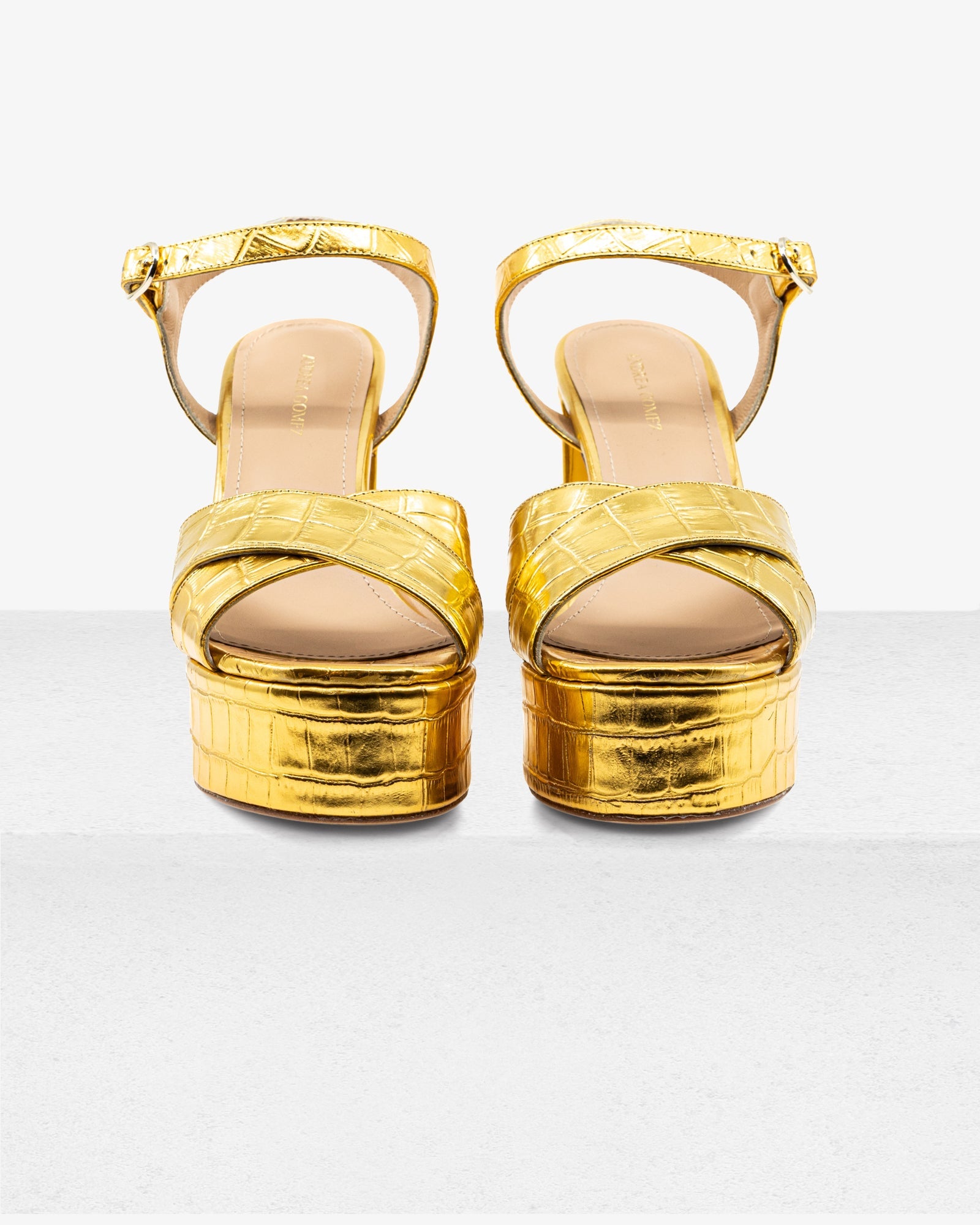 Bella Gold Faux Croc Leather by Andrea Gomez