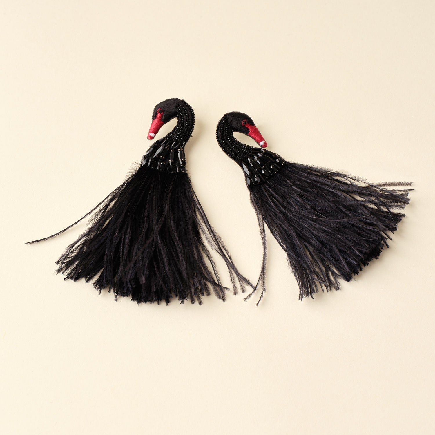 Cornelia Swan Earrings Black by Mignonne Gavigan