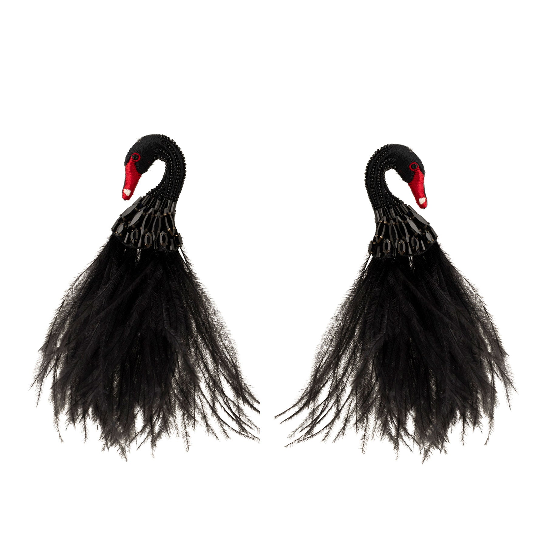 Cornelia Swan Earrings Black by Mignonne Gavigan