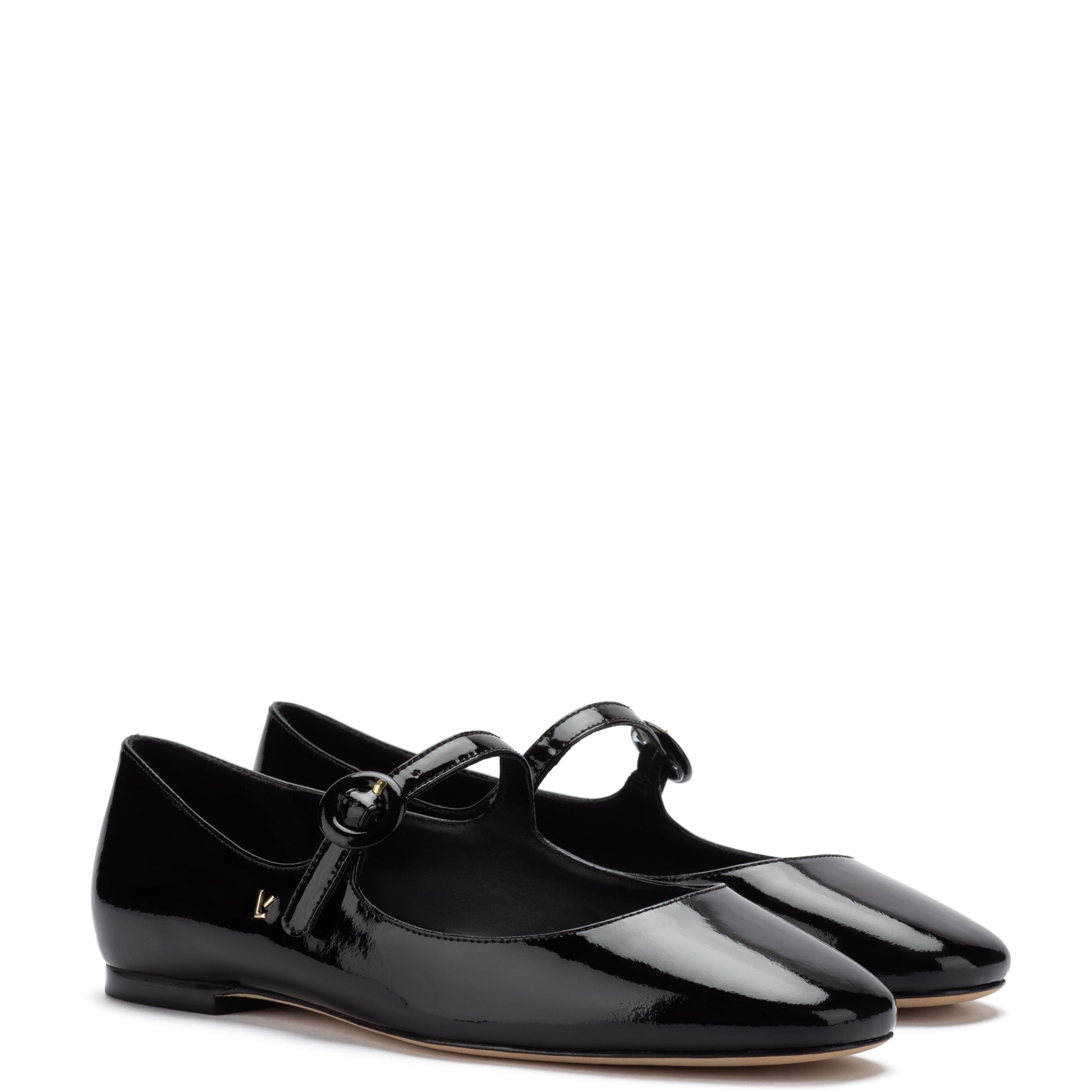 Blair Ballet Flat In Black Patent by Larroudé