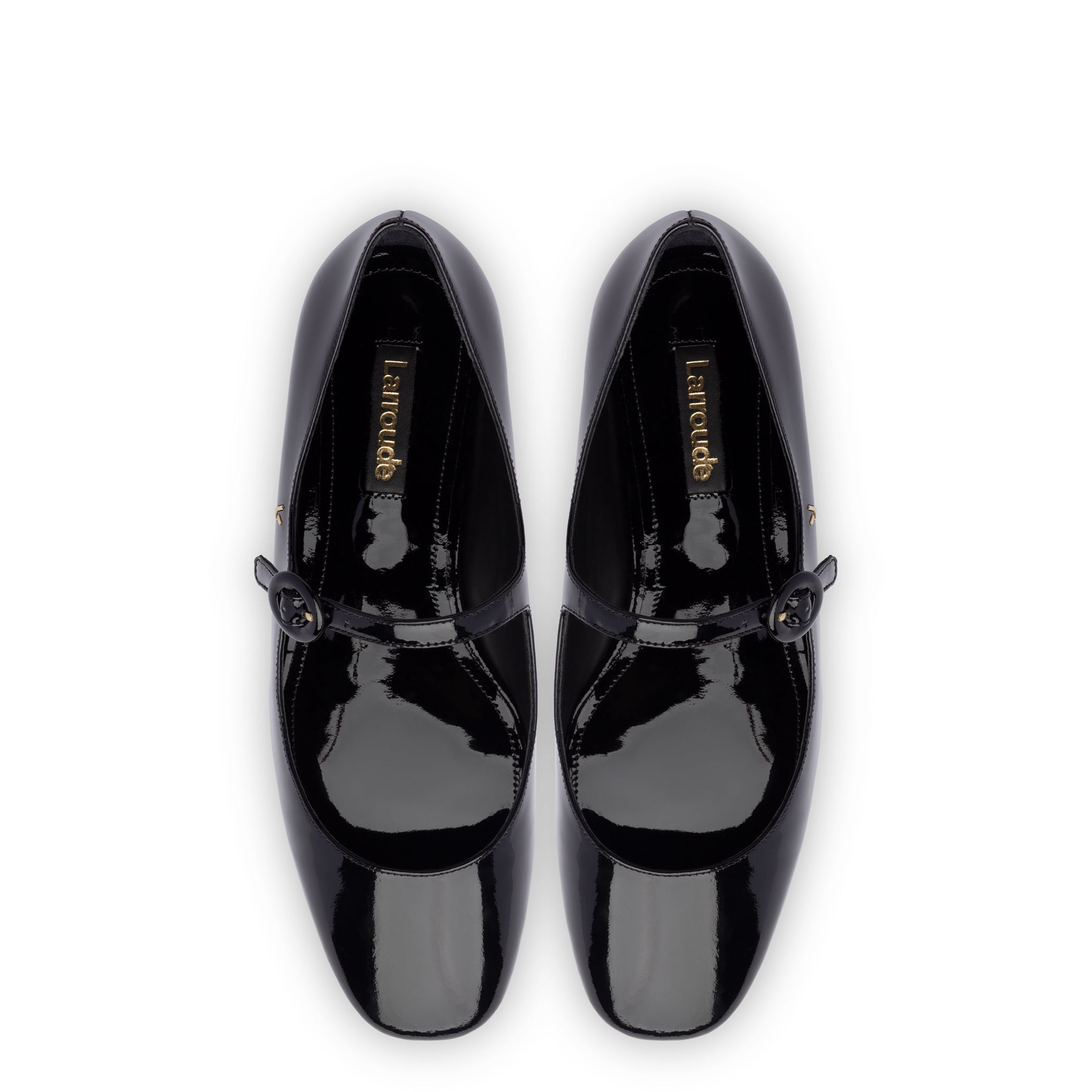 Blair Ballet Flat In Black Patent by Larroudé