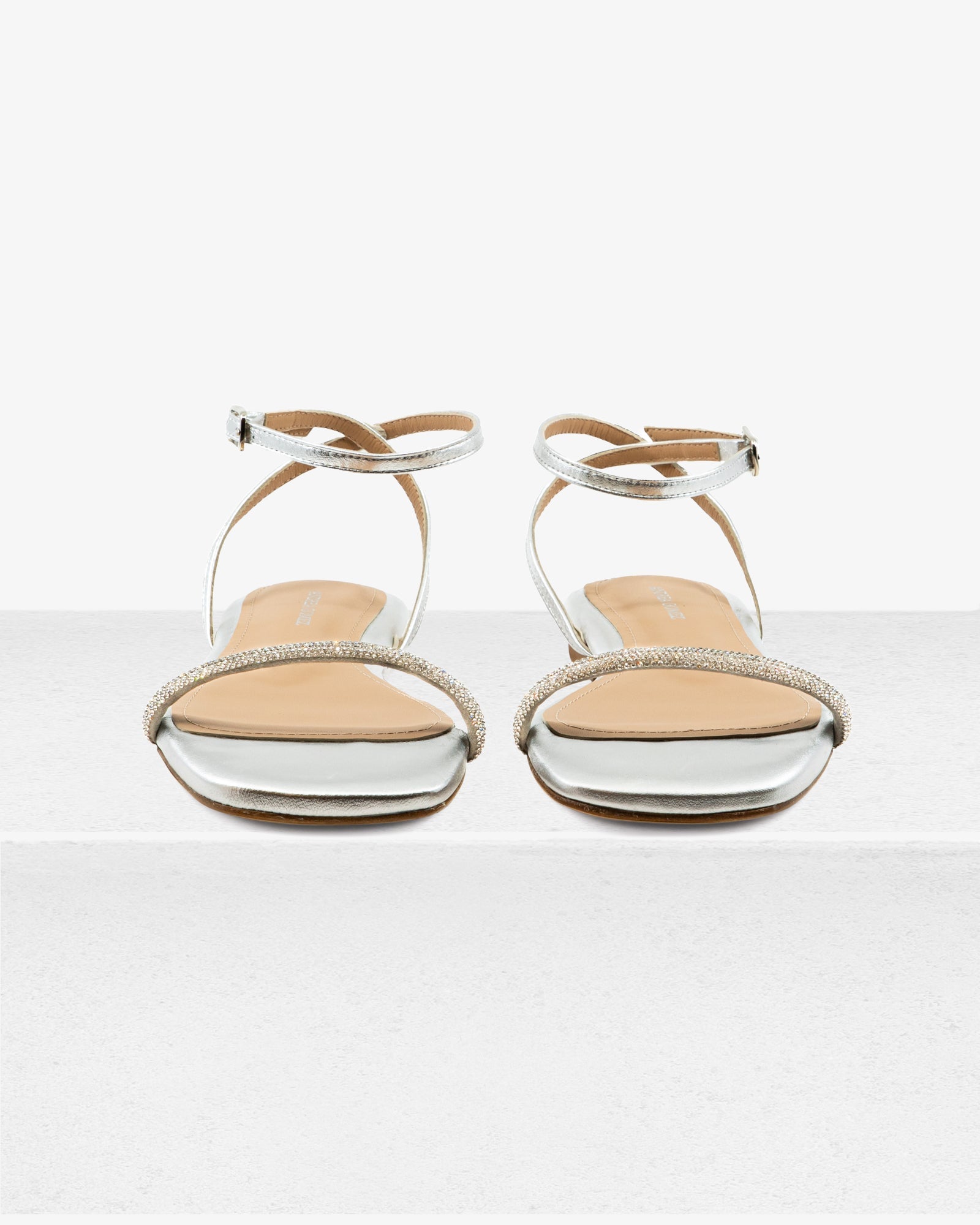 Brook Flat Silver Sandal by Andrea Gomez