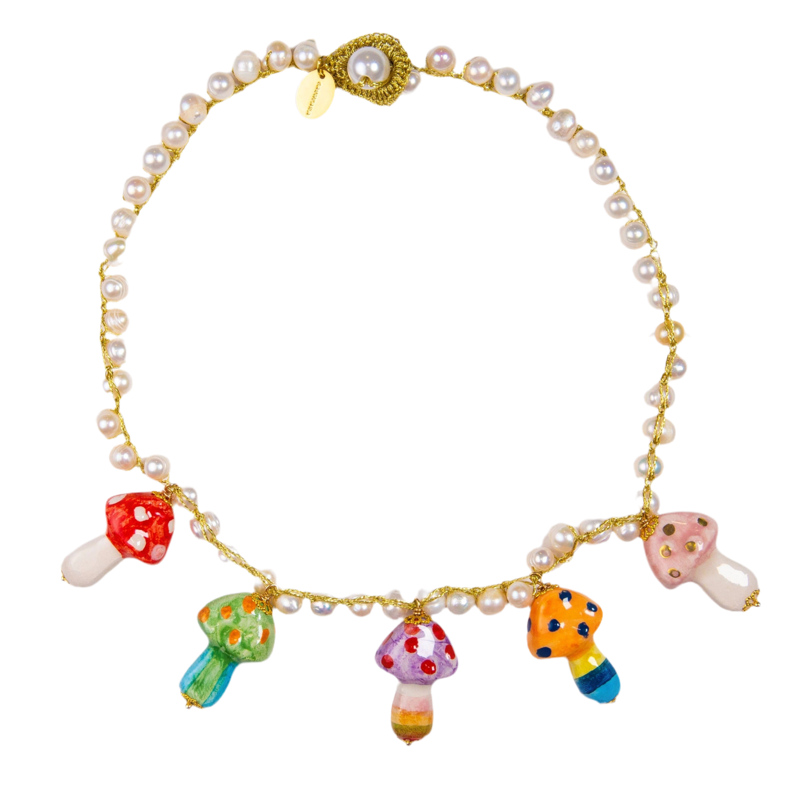 Funghi Landia Short Ceramic Necklace by Cashfana